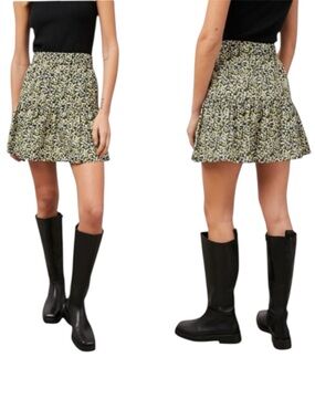 Rails Levy Chrysanthemum Multicolor Ditsy Floral Print Ruffle Tiered Mini Skirt